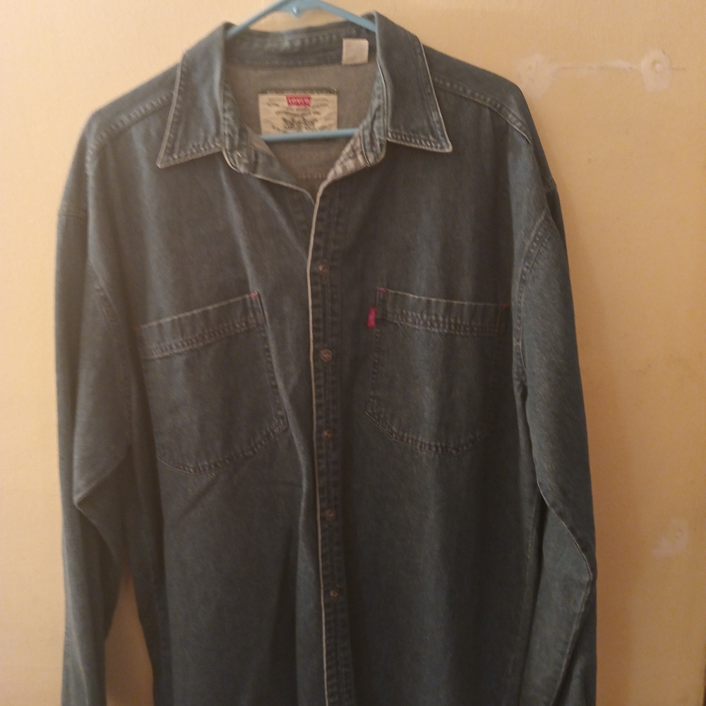 Levi's Blue Denim Shirt with Tag Detail